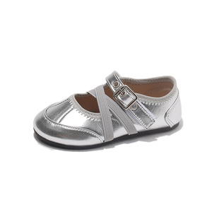 Chaussures de tous les jours pour filles, style Mary Jane, en cuir PU noir, à brides croisées, style rétro français - Product Image 5