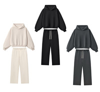 Ensemble de survêtement de luxe personnalisé respirant grande taille pour homme, style hip-hop, automne, 100 % coton, pantalon de jogging 2 pièces