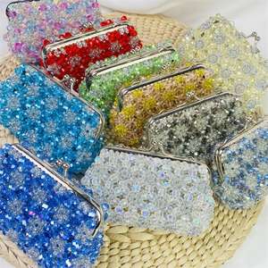 숙녀 선물을위한 도매 자연 고품질 빨강 녹색 오스트리아 크리스탈 가방 레이키 블루 클리어 크리스탈 작은 지갑 - Product Image 6