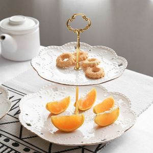 Bandeja Redonda de Cerámica para Servir Postres, Aperitivos, Té, Cupcakes, para Fiestas, Bodas, de 3 Niveles, 6, 8 y 10 Pulgadas - Product Image 4