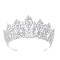 Vintage Baroque Diamant Cheveux Accessoires Femmes Mariage Couronne De Mariée Diadème Cubique Zircone Bandeau Anniversaires Pageants