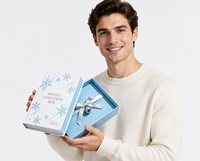 Boîte cadeau de Noël personnalisée avec logo OEM, couvercle à rabat magnétique, fermeture magnétique, pour cadeaux, commandes en gros et ODM