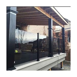 Garde-corps de poteau en acier inoxydable, prix le plus bas, clôture en aluminium de chine, noir, économique, 304s. S, Balustrade de poteau en verre - Product Image 1
