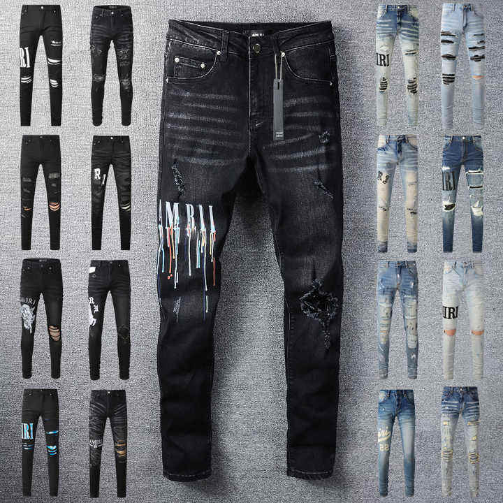 Dhgate Black Ripped Jeans Designer Mens Black Denim Ripped Jeans