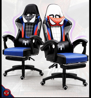 Vente en gros de luxe Spiderman Silla Gamer coussins recouverts de PU chaise longue pivotante à dossier haut chaise de jeu de course de Gamer