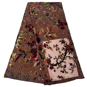 나일론 및 비스코스 150gsm 경량 부드러운 의류 천 맞춤 원단 인쇄 벨벳 번 아웃 원단 드레스 용 - Product Image 5
