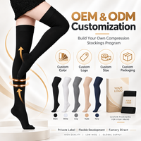 Chaussettes de compression médicale personnalisées 20-30 mmHg, fabricant OEM, chaussettes de compression graduée, support de marque privée