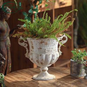 Maceta Yan Yujia de Estilo Francés, con Acabado Desgastado, en Forma de Trofeo, para Jardín Exterior, Decoración Rústica - Product Image 2