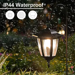 Solar Hanging Lights Outdoor Powered Garden Shepherd Hooks Waterproof Landscape Lighting For Lawn Patio Yard Pathway Driveway