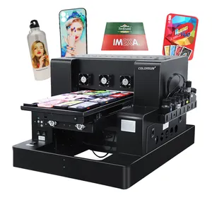 Harga Terbaik A3 Ukuran Lampu Led Uv Flatbed Printer UV untuk Pencetak Bahan Datar Casing Kaca Telepon