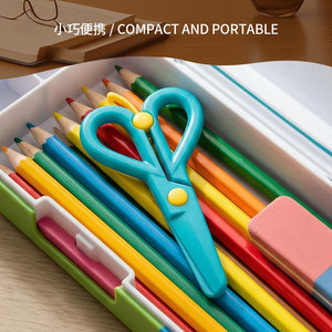 Round-Headed Plastic Scissors For Kids Student Craft 5 Inches Blue Safe <b>Cutting</b> <b>Tool</b> - Product Image 3