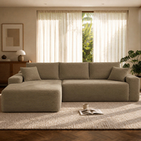 Canapé modulaire en velours côtelé, chaise longue à profil bas pour salon, meubles de maison