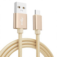 Kabel Data USB-A ke Type-C 5V 2A dengan Jalinan Nilon, Harga Grosir Pabrik Terjangkau, Laris untuk Ponsel Android dan iPhone