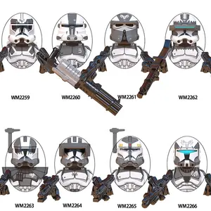 WM6128 Space Wars Mini action Figure Wolves Commander Clone Trooper Boost Wolfpack Captainl marsupio Building Blocks giocattoli regalo