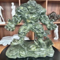 Statue moderne en marbre blanc de Hulk, sculpture en pierre, ornement pour salon