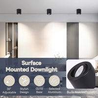 Spot encastré cylindrique GU10 noir et blanc pour intérieur, cadre réglable, luminaire pour maison et hôtel