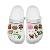 Offre Spéciale – Breloques de Chaussures Personnalisées en PVC 2D pour Sabots, Motifs Alimentaires Culturels (Taco, Nachos Épicés), 2,5-3,5 cm, Unisexe, Vente en Gros