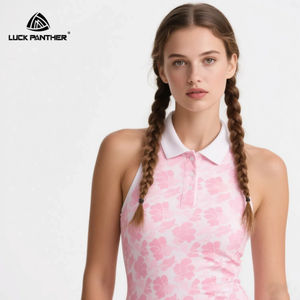 Luckpanther patrón personalizado 2025 al aire libre mujeres transpirable Nylon Spandex <span class=keywords><strong>Rosa</strong></span> <span class=keywords><strong>vestido</strong></span> de tenis - Product Image 3