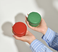 Étui à bijoux de voyage rond en cuir PU, boîte cylindrique à fermeture éclair, intérieur en velours, mini rangement pour bagues et boucles d'oreilles, vente en gros, personnalisation OEM