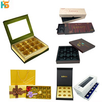 Boîte à chocolat rigide personnalisable de luxe avec laminage mat et gaufrage, revêtement UV, recyclable