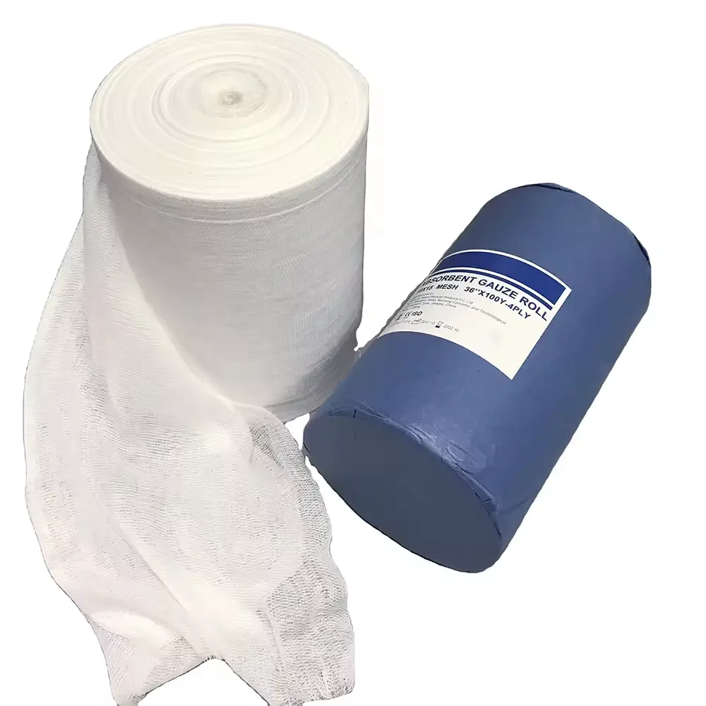 Bandagem adesiva médica 100% algodão, rolo de gaze de algodão personalizado para uso hospitalar
