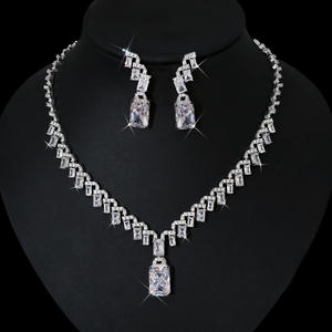 HIBRIDE 아름다운 큐빅 지르코니아 여성 웨딩 파티 신부 목걸이 귀걸이 쥬얼리 세트 신부 원피스 액세서리 bijoux N-1240 - Product Image 2