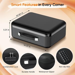 <b>Fireproof</b> <b>Document</b> <b>Box</b> with Lock Hard-Shell Fire-Resistant File Organizer Portable Safe Storage Case with 13 Pocket <b>for</b> Valuable - Product Image 5