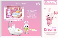 Meuble de jeu en plastique sur le thème du lapin et du gâteau, coiffeuse de simulation pour jeu d'imitation, cadeau pour cours de formation à l'interaction parent-enfant