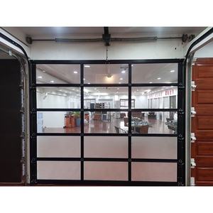 Usine bon prix américain standard 16x7 aluminium verre portes de garage - Product Image 4