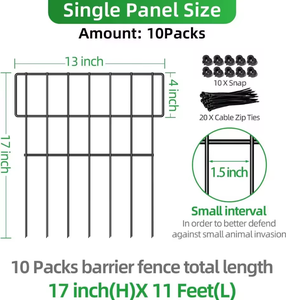 25 Pezzi di Recinzione per Animali, Senza Scavo, Facile da Montare, per Cani e Conigli, per Esterni, Patio e Giardino - Product Image 4