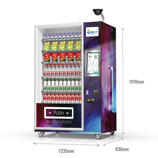 Best Seller 24-Hour Outdoor Meal Snack Cold Drink Touchscreen Stainless Steel Vending Machine with SDK on Sale