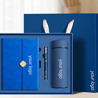 Set de Regalo Promocional con Logotipo Personalizado, Cuaderno A5 de Tapa Dura de Cuero PU y Caja, Cuaderno de Cuero Personalizado con Bolígrafo