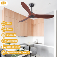 42/48/52 Zoll Deckenventilator ohne Beleuchtung aus ABS, Mehrstufig, Reversibel, Geräuscharm, BLDC & Fernbedienung für Innen- und Außenbereich