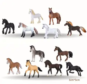 ชุดสัตว์จำลองขนาดเล็ก5ซม. ม้าสัตว์จำลองของเล่นขนาดเล็กโมเดลสัตว์ม้าสำหรับตกแต่ง