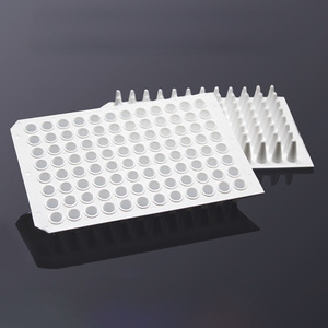Placa de PCR de 96 pocillos transparente sin falda, blanca, semifalda, para qPCR, detección cuantitativa por fluorescencia - Product Image 4