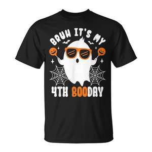 T-shirt d'anniversaire Halloween Ghost Boo, design 4ème anniversaire, tenue amusante pour fête costumée - Product Image 1