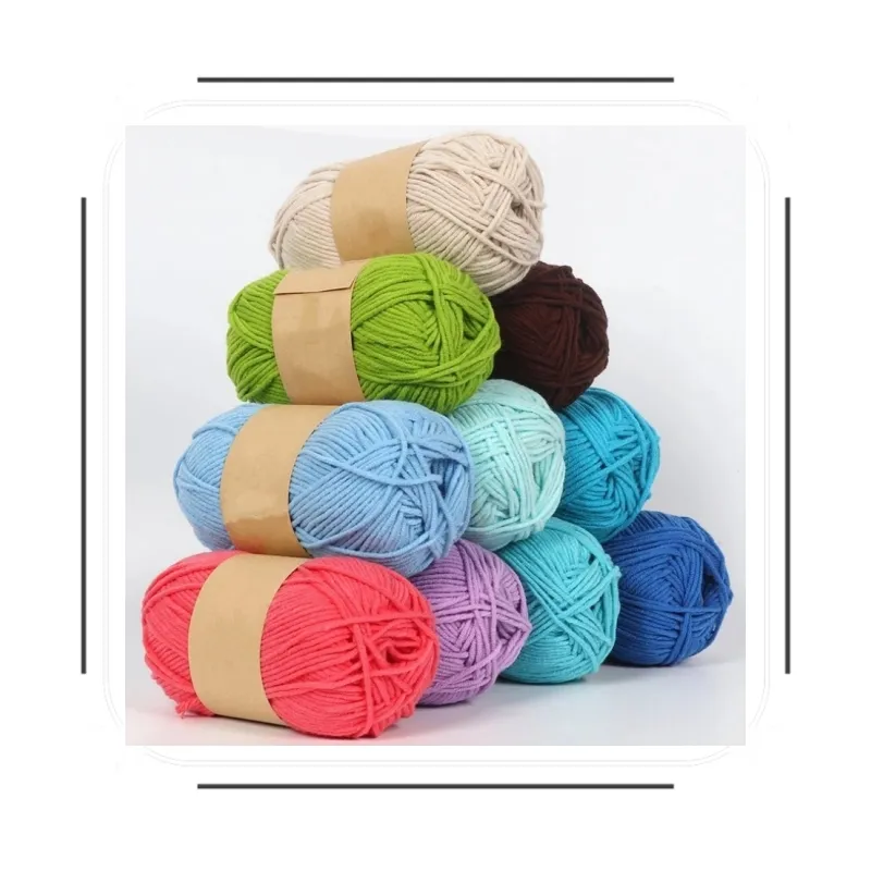 Factory wholesale 8ply 5ply 4ply milk cotton 50g 100g 200g milk cotton yarn for hand knitting DIY doll