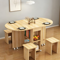 Ensemble de table à manger moderne réglable, extensible, pliable et peu encombrant avec tabourets pour petits appartements et hôtels