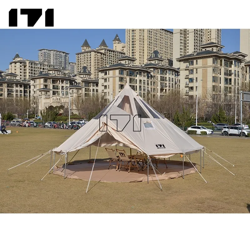 Tenda pop up glamping customizzata per tenda campana a doppia porta 320 piedi quadrati