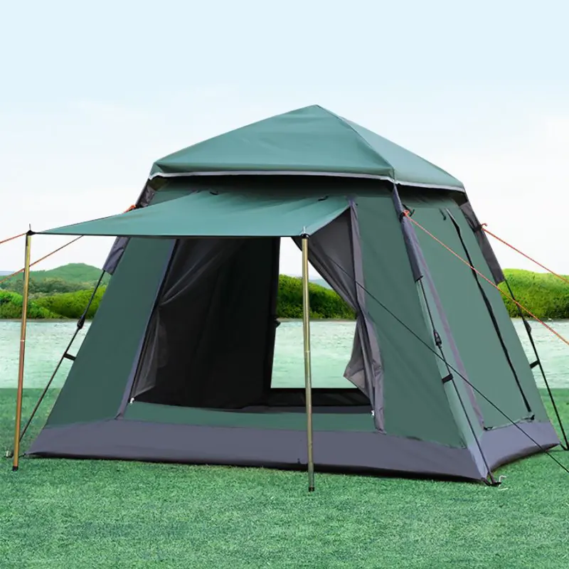 Prix usine grande tente de Camping automatique 3-4 personnes équipement de plein air poteaux en fibre de verre étanche randonnée Camping Pop Up tentes