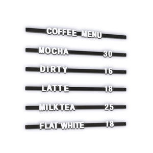 Menú de pegatinas magnéticas blancas para nevera para cafetería o cafetería, número de letra, tiras negras, espumas EVA, succión magnética - Product Image 3