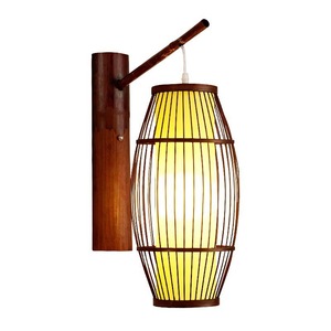 Chinese Style Bamboo Wall <b>Lamp</b> LED E27 180x240mm Rustic Decorative Light For Restaurant Hotel Corridor <b>Study</b> - Product Image 1