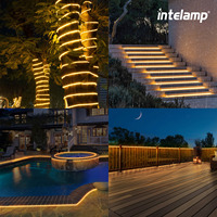 Intelamp Escalera Balcón Villa Cadena de luces Tira Impermeable Casa de hadas Exterior Solar LED Jardín Luz