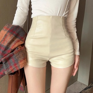 Shorts en similicuir pour femmes grandes tailles, pantalon moulant en latex, mini-jupe-short taille haute en spandex, 6XL, short de motard en PU tendance - Product Image 6