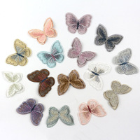 Breloques papillon en dentelle organza cousue sur robe, patchs brodés pour filles, pour femmes