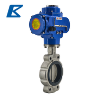 Marine Motorisiertes 316L Edelstahl Elektrisches Gummigefüttertes Wafer Semi-Lug Butterfly-Ventil 4 Zoll Wasser Offshore-Plattform Schiff