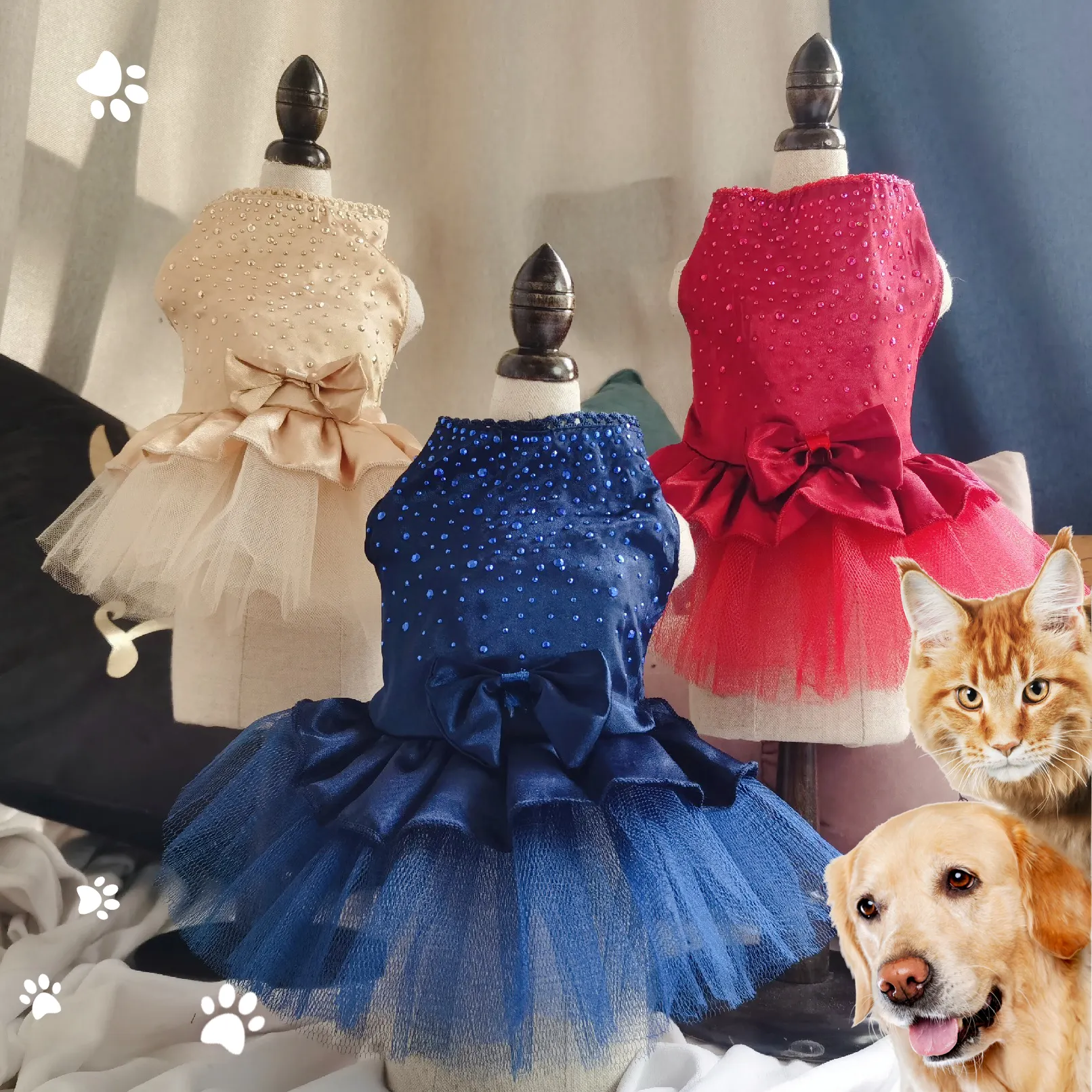 Hot Sale Luxury Pet Dress Skirt Soft Comfortable Cat Dog Wedding Dress Pet Clothes