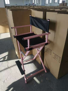 Conception populaire rose directeur chaise Nylon étanche séchage rapide chaise de maquillage maquilleur chaise haute pliable - Product Image 4