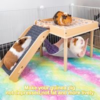 Accessoires pour hamster en peau de hamster agrandie personnalisés Hamac en bois pour cochon d'Inde avec plate-forme et escalier
