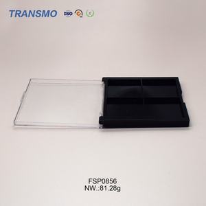 Boîte à fards à paupières carrée avec couvercle en cristal, étui vide pour palette de fards à paupières 4 compartiments, étuis de maquillage pour fards à paupières carrés - Product Image 6